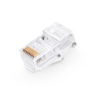 Unshielded (UTP) Network Connectors 24AWG Twisted Pair Solid or Stranded Cable Cat5e RJ45 Patch Cord Pass Through Modular Plugs Connector