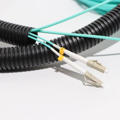 LC 4 Core Patch Cord Cable Pre-Terminated, Indoor and Outdoor Fiber Optic Patch Cord Cable with Pulling Sock