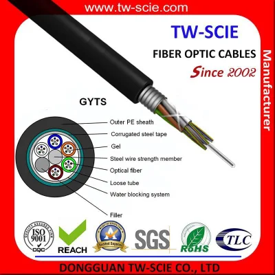GYTS Dual Core Fiber Optic Cable Aerial and Duct Installation 24 Core