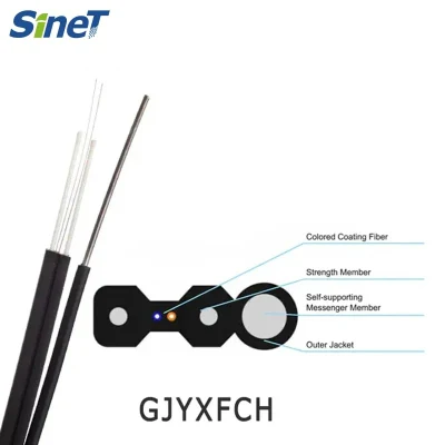  Gjxh Gjxch Gjyfxch 1, 2, 4, 6, 8, 12 Cores FTTH Flat Indoor/Outdoor Fiber Optic Cable Drop Cable