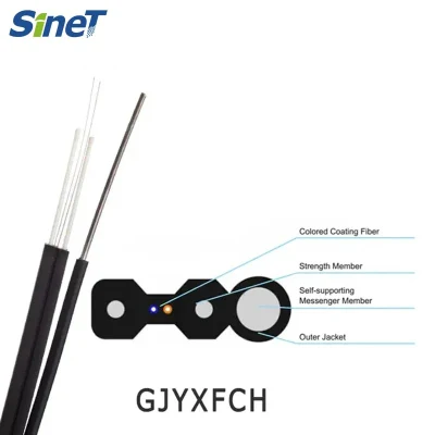 Gjxh Gjxch Gjyfxch 1, 2, 4, 6, 8, 12 Cores FTTH Flat Indoor/Outdoor Fiber Optic Cable Drop Cable