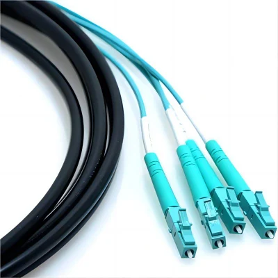 LC-LC 15m Cable 15m Outdoor Armored LC-LC 4 Strand Om3 50/125 Multimode Fiber Optic Cable 10GB