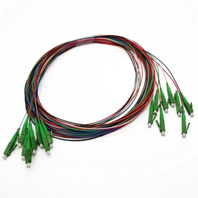 Factory Customized 12 Color LC Single Mode 0.9mm pigtail fiber optic