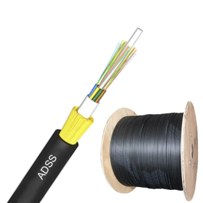 12 Hilos Aerial Outdoor Non-Metallic Fibra Optica Cable ADSS
