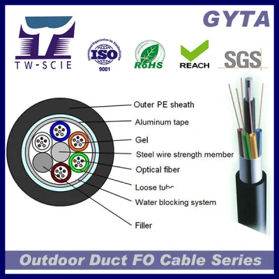 Factory Prices Optic Fiber Cable Networking 24/48/96/144core Duct Outdoor GYTA