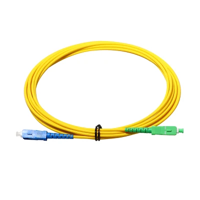 Sc/Upc-Sc/APC Singlemode Simplex LSZH PVC Ofnp Ofnr Yellow Optic Fiber Patch Cord