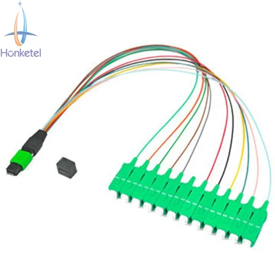 Single Mode OS2 0.9mm MPO MTP to LC Sc Fiber Optic Breakout Fanout Distribution Cable