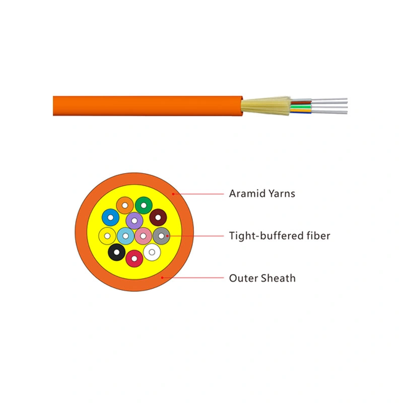 Om1 Om2 Indoor Breakout 4, 8, 12 Core Plenum Fiber Optic Cable