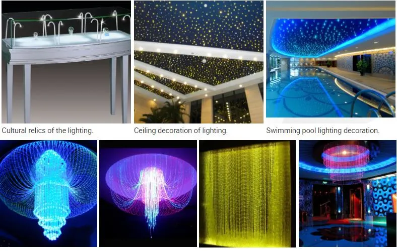 0.75mm Sparkle LED Fiber End Glow Optical Fibre for Decorative Lighting