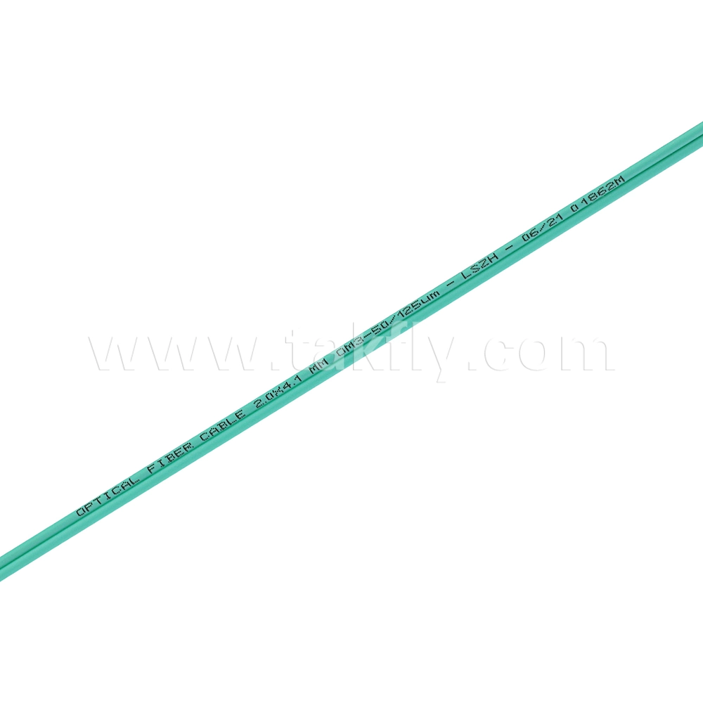 Indoor Cable 1 Fiber Multimode Om4 1.6/1.8/2.0/2.8/3.0mm Aqua Plenum/Riser/LSZH Rated Fiber Optic Cable