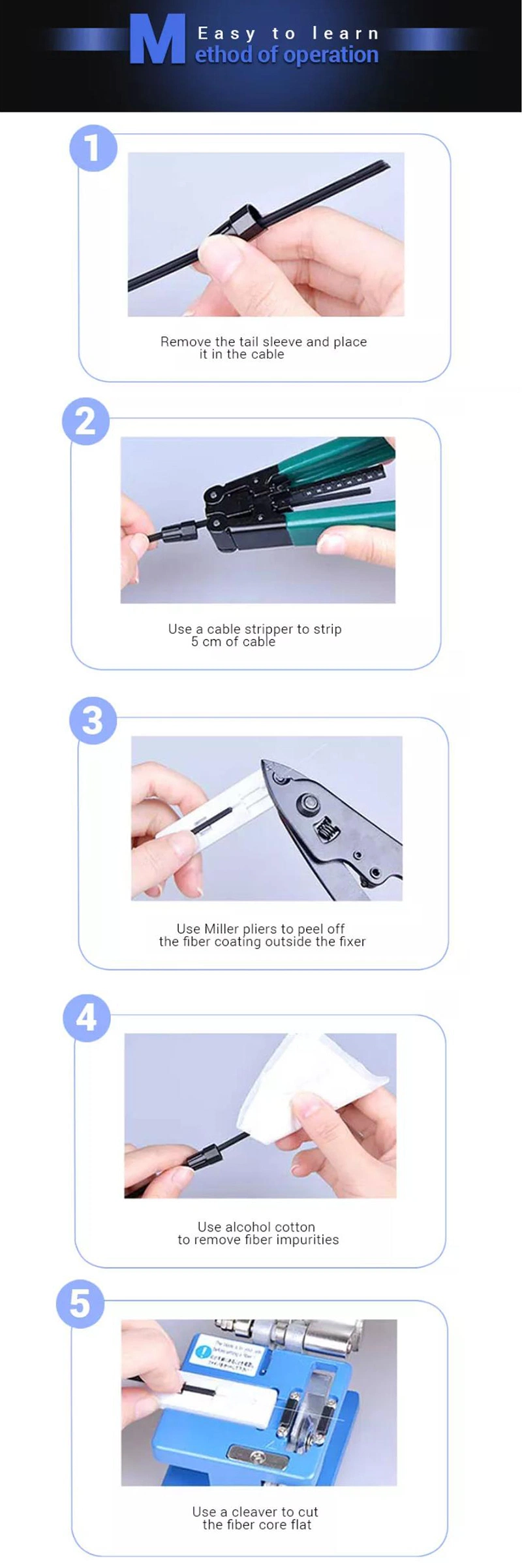 Repeated Use Sc APC Quick FTTH Drop Cable Fiber Optic Fast Connector