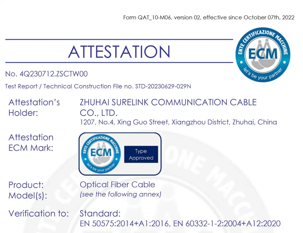 Surelink 20years Factory ADSS 48 Core Aerial Single Mode Fiber Optic Cable G652D Fibre Optical Cable Span ADSS