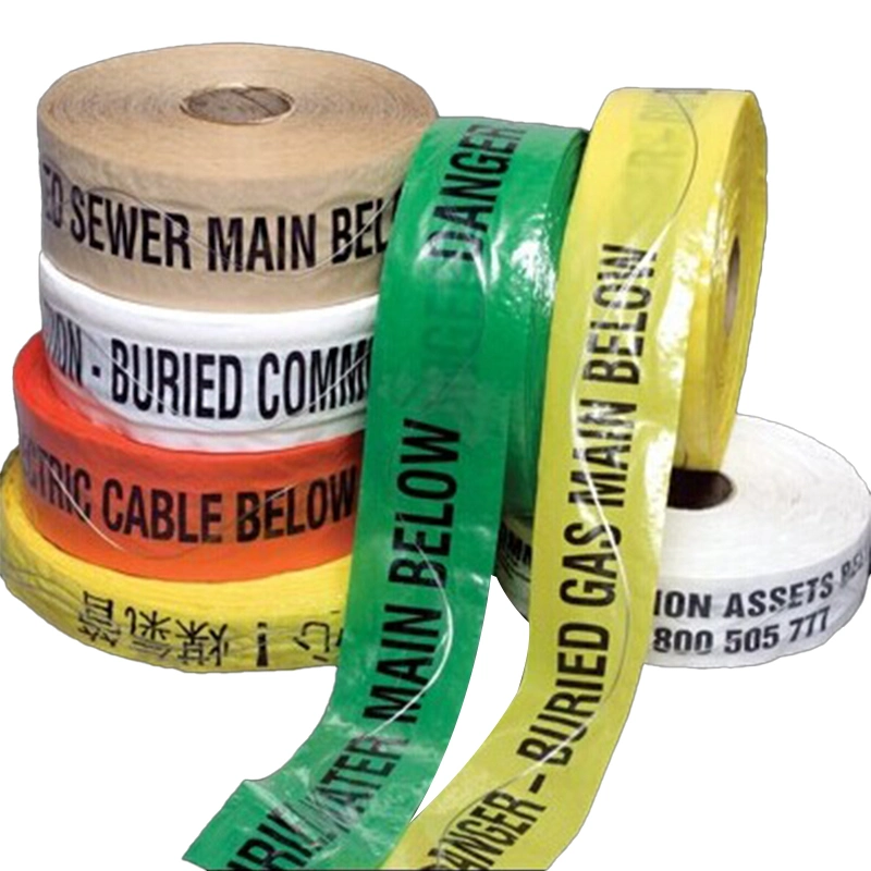 Detectable Tape Caution with Buried Sewer Line Gas Cable Fiber Optic electric Water Line Safety Barrier Tape Gas Line Warning Tape Buried Underground Detective