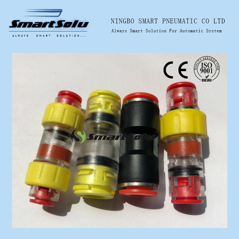 Fiber Optic Cable Couplings HDPE Air Blow Fiber End Stop Endcap Micro Duct Push in One Touch Pneumatic Straight Gasblock Micro Duct Connector