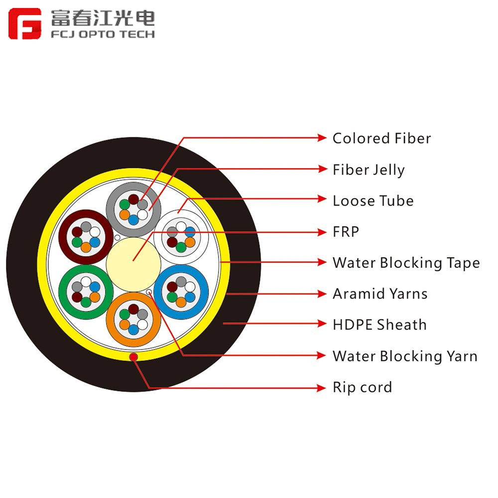 Fcj ADSS 12 Core Outdoor Aerial Fiber Optic Cable