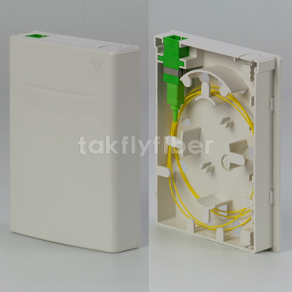 FTTH 2 Ports Fiber Optic Splice Box Wall Outlet