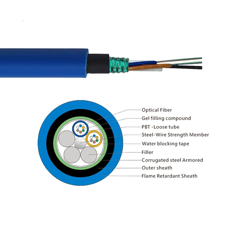 Outdoor Mining Use 24 Core Multimode Mgtsv Om3 Fiber Cable