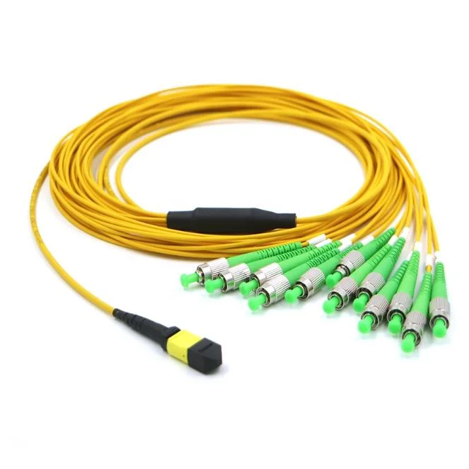 12 Cores MPO to LC/Upc Breakout Cable Single-Mode Multi-Mode Communication Cable