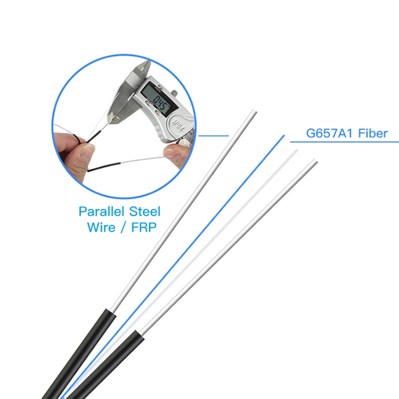 Factory Price Indoor Outdoor 2 Core Fibre Optic Network FTTH Drop Cable G657A1 Fiber