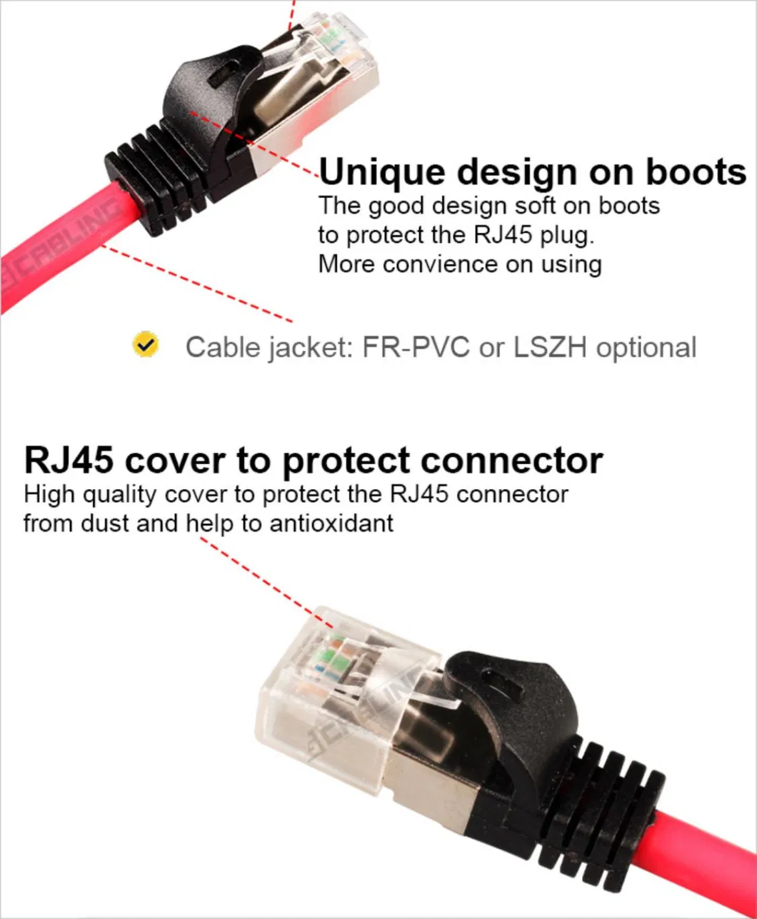 Gcabling 1m 2m 3m 5m Shielded SFTP Patch Cord Cat. 6A Cat7 Jumper Cable Ethernet LAN Patch Cord