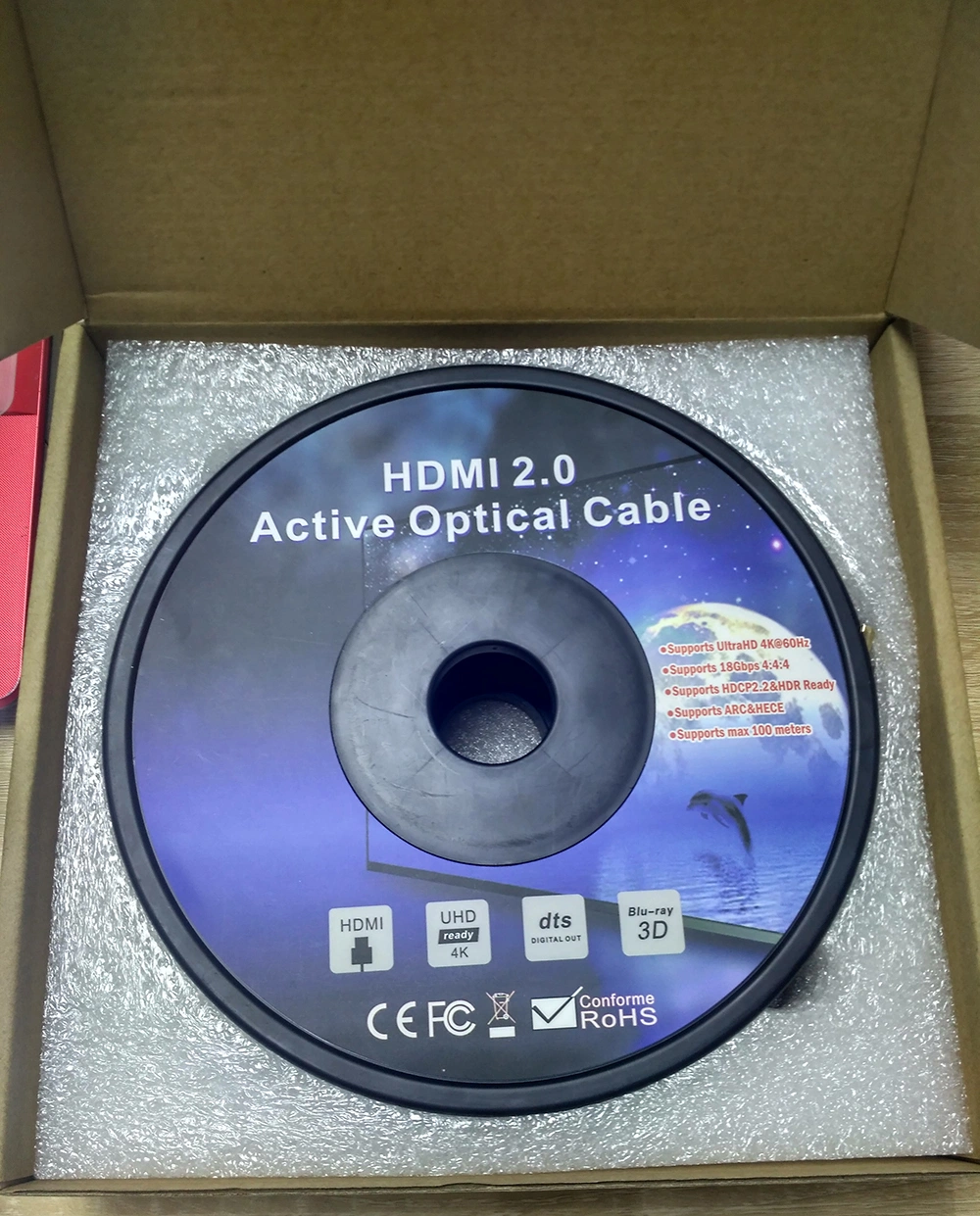 Flexible 8K 48gbps Active Optical Fiber Aoc Slim HDMI 2.1 Cable