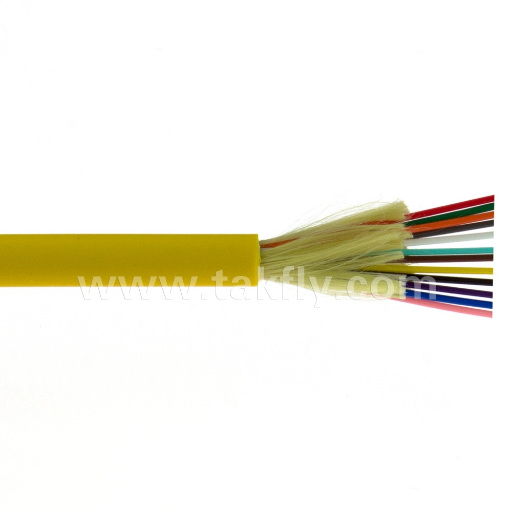 Indoor Distribution Cable 48 Fiber/Strand Singlemode OS2 9/125 Yellow Plenum/Riser Rated Fiber Optic Cable