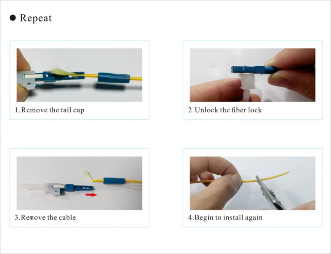 Gcabling Sc/LC-APC/Upc Different Type Connectors for Fiber Termination Tool FTTH FTTB Solution Optic Passive Equipment Fast Connector