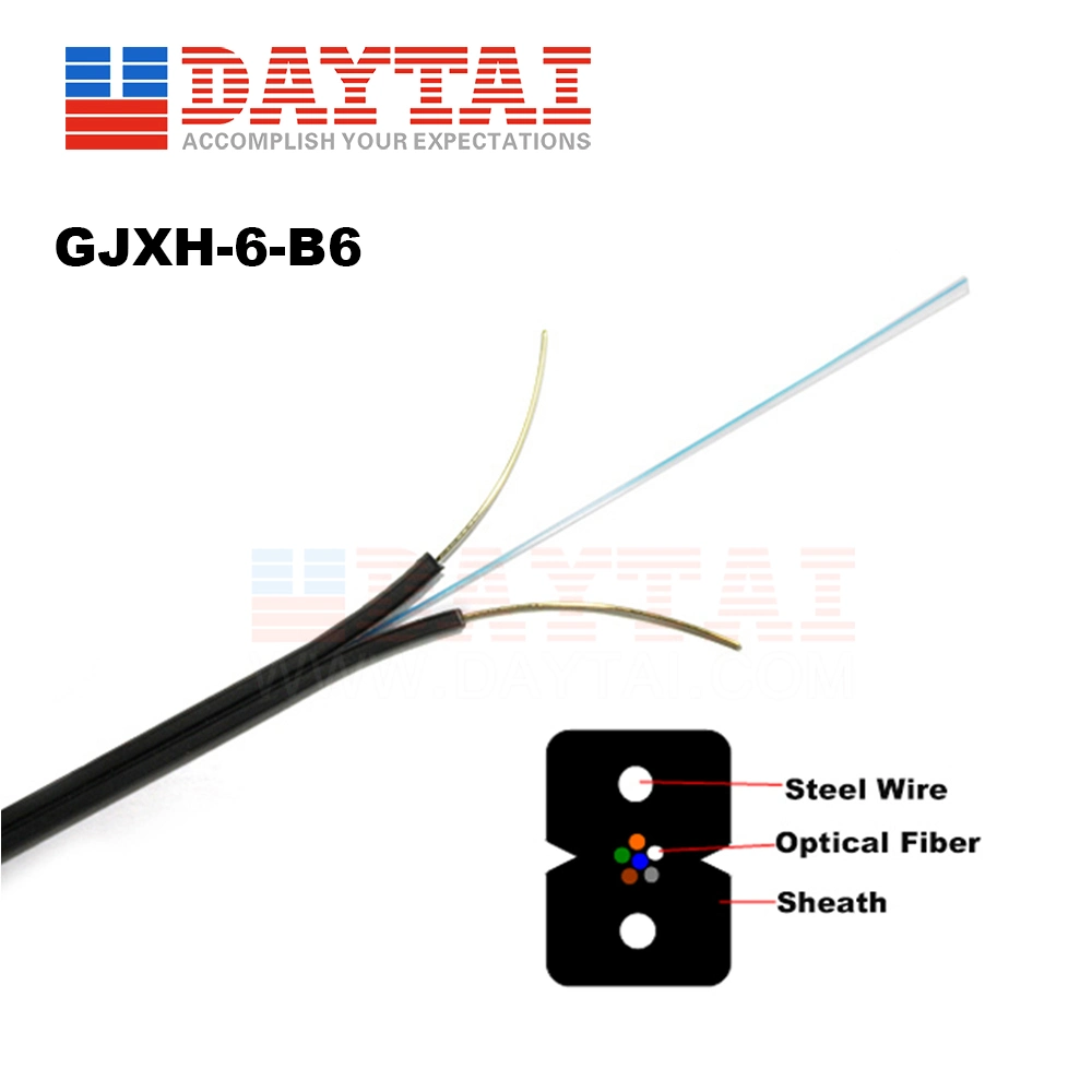 FTTH Gjxh 6 Core Drop Cable G. 657A Fiber