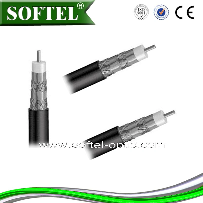 Rg/6rg11 CATV CCTV Thri-Shield Coaxial Drop Cable, FTTH Outdoor Drop Cable in Communication Cables