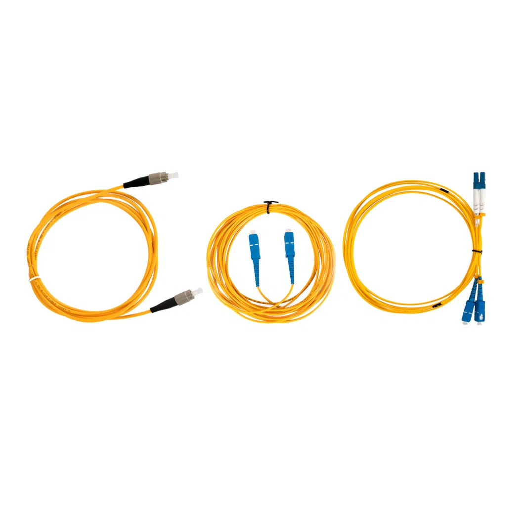 Optical Patchcord Single Mode 9/125um Sc FC LC St Connector Fiber Optic Drop Cable Patch Cord PVC 30 OEM Yellow