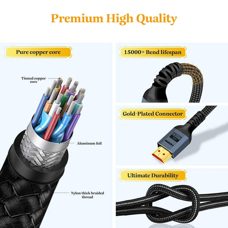 1M/1.5M/2.0M/3.0M 4K 60Hz A Type High Quality Aluminum Optical Fiber Hdmi Cable Support Ethernet Cavo Kable Kablo 20