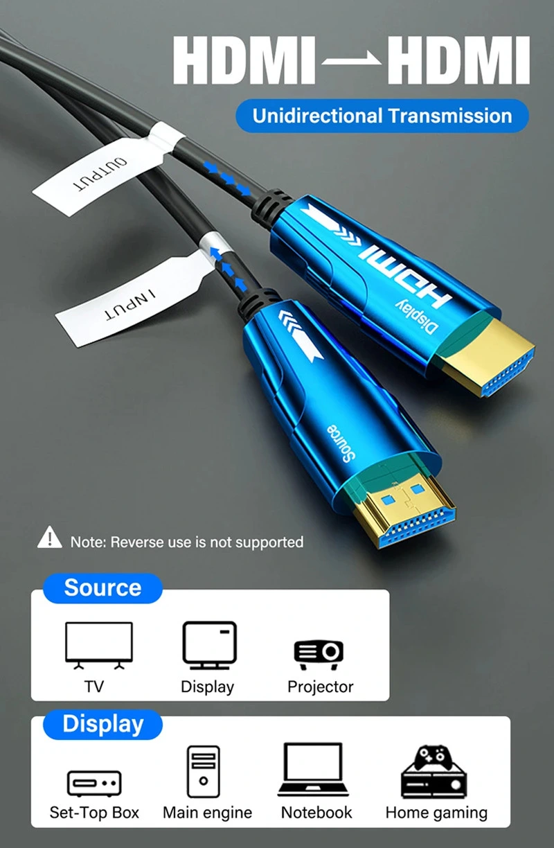 Fiber Optic HDMI Cable (18 Gpbs - 4K/60Hz) with Arc and 30m Length