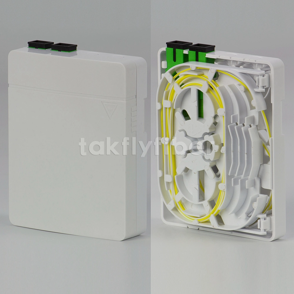 FTTH 2 Ports Fiber Optic Splice Box Wall Outlet