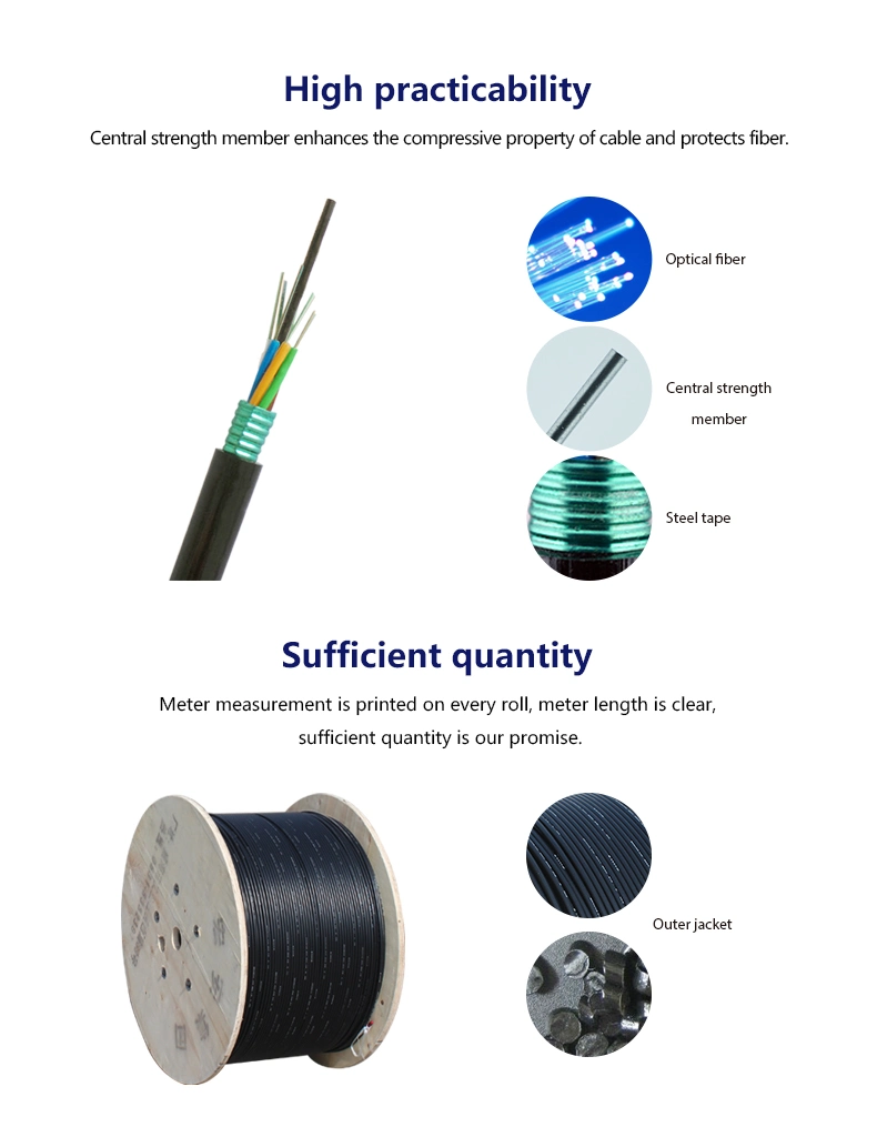 Multi Core Underground Fiber Optic Cable with Om1 Om2 Fiber