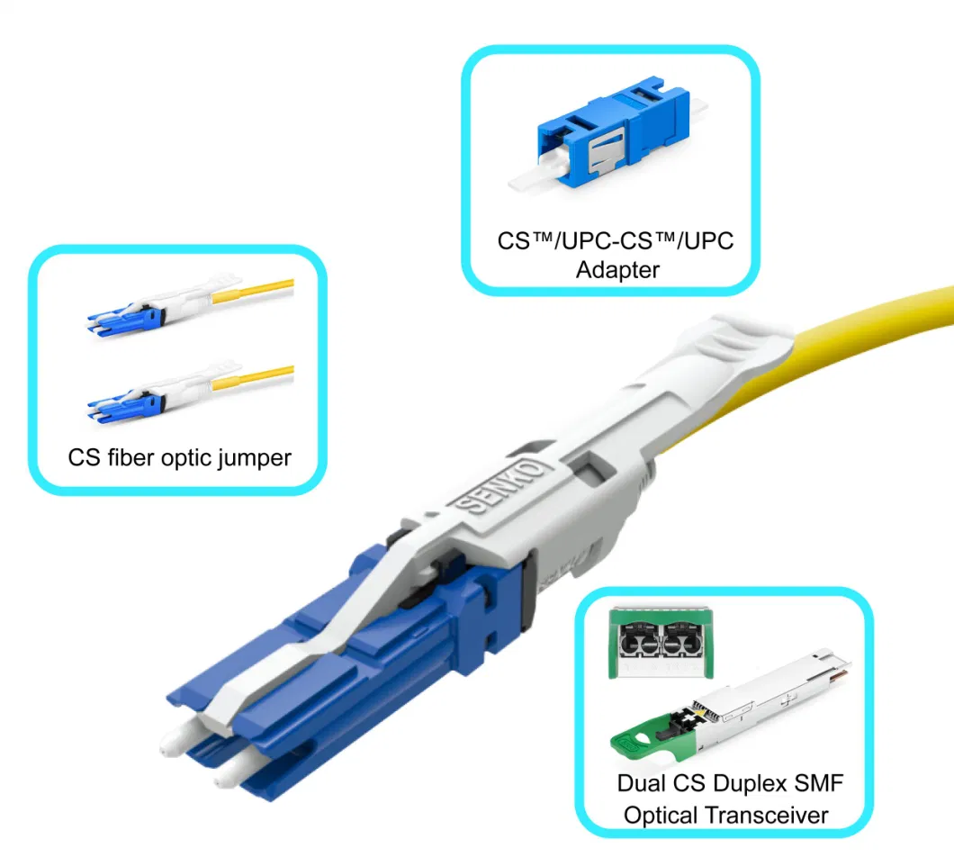 New-Type Patch Cord 0.9/2.0/3.0 mm Single Mode 9/125 CS/Upc to LC/Upc Connectors