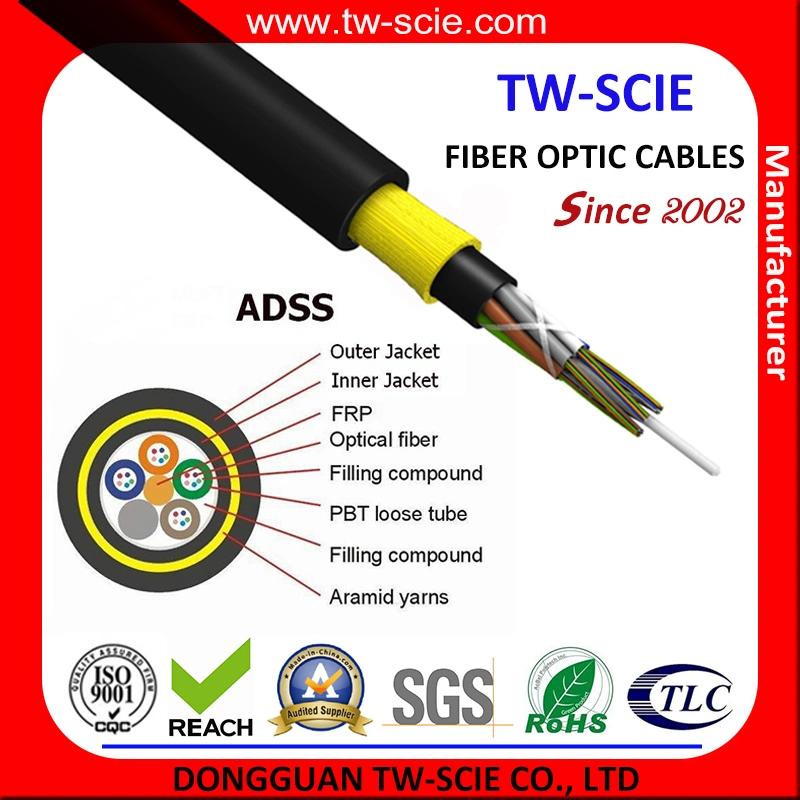 Outdoor Overhead ADSS Cable 48 Core Single Mode with Price 5% off