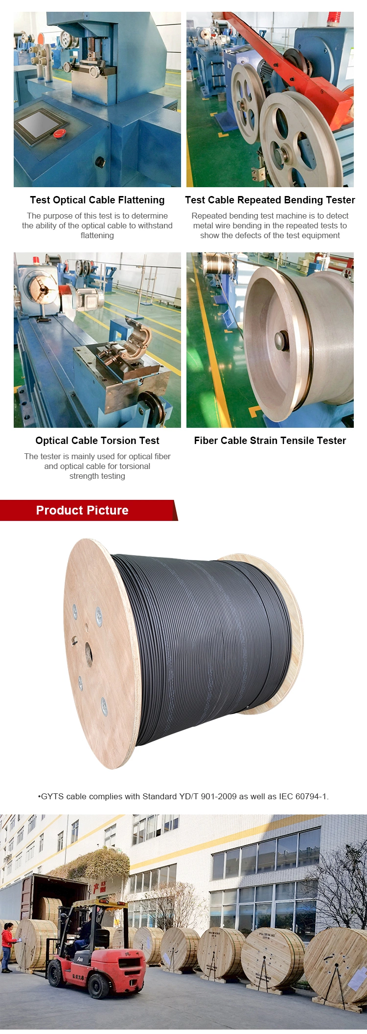 24/48/96/144/288 Core GYTS Aerial/Duct/Underground Armoured Fiber Optic/Optical Cable Outdoor