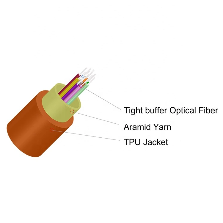 GJFJV 12 Core Indoor Distribution Optical Fiber Cable CCTV Cable