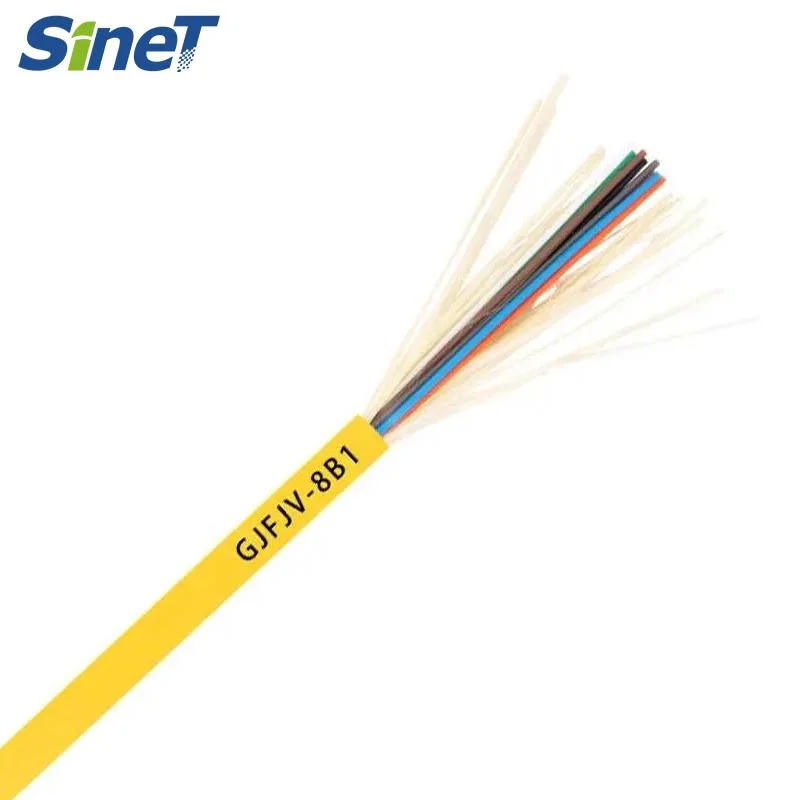 Indoor Fiber Cables 12 Core 24 Core Multi Mode Fiber Optic Cable Distribution Tight Buffer GJFJV