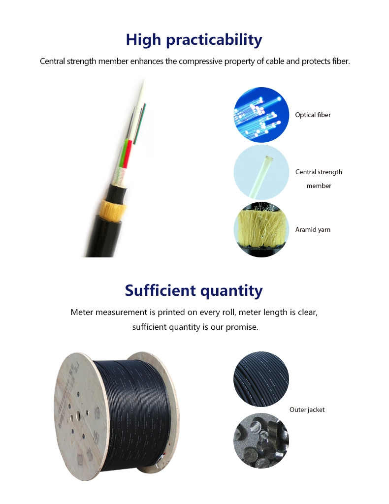 Self Supporting Overhead Aerial Fiber Optic Cable ADSS Arss