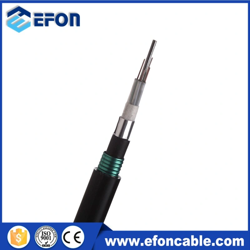 Manufacture 72 Core Fiber Optic Cable GYTA53 24 Optical Double Jackets Dual Armoring Duct