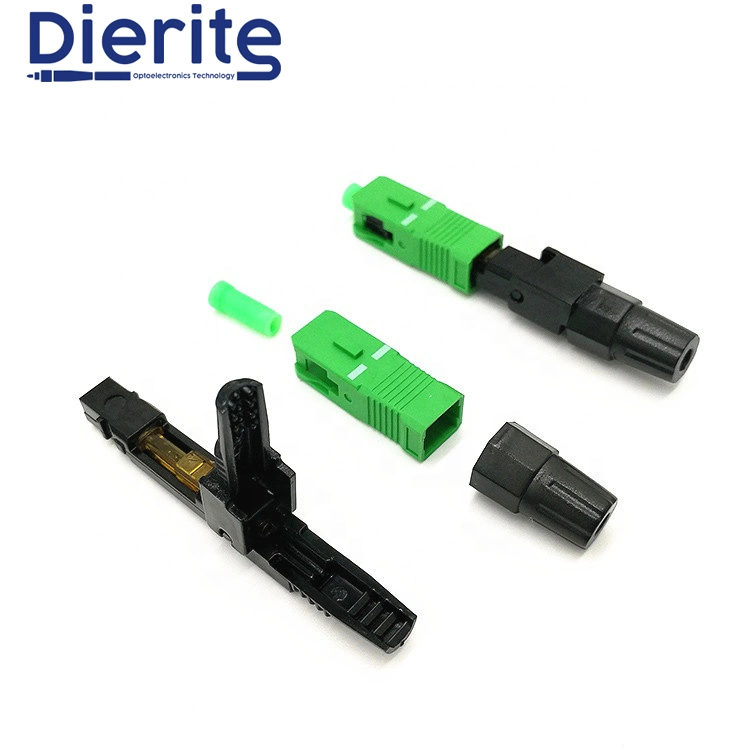 Hot Sale Sc APC Singlemode Pre-Polished Ferrule Field Assembly Fiber Optic Fast Connector for Telecommunication Networks