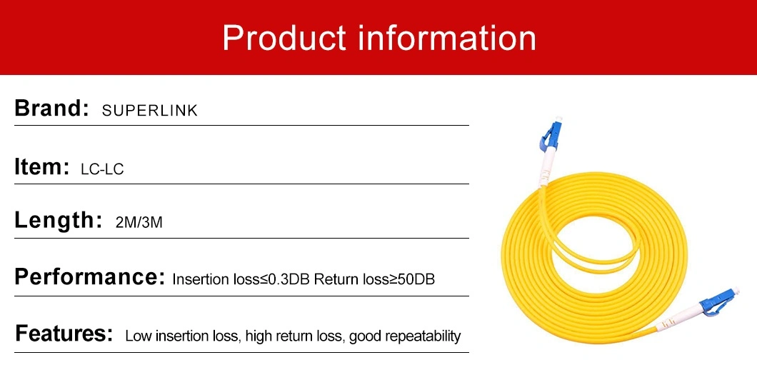 Superlink Optical Fiber Patch Cord Cable Simplex LC LC