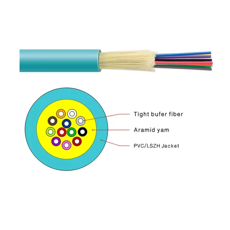 Om1 Om2 Indoor Breakout 4, 8, 12 Core Plenum Fiber Optic Cable