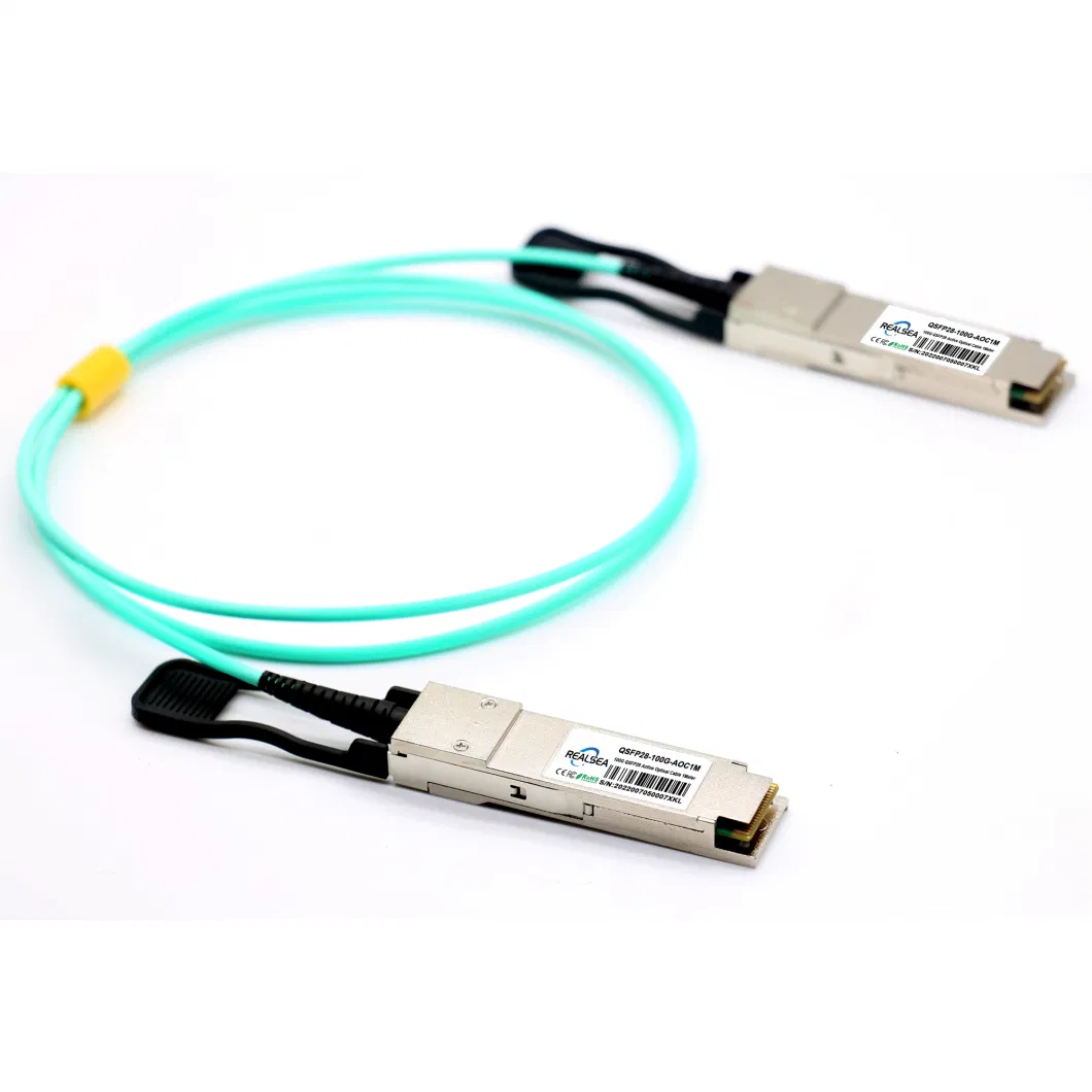 Factory Price 100g 0.5m Qsfp28 Aoc -100gbase Ethernet Direct-Attach Om3 Parallel Active Optical Cable, 1-100meter Customizable