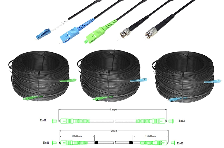 GJXFH GJYXFCH 1, 2 Cores FTTH Flat Fiber Optic Drop Cable 5%off