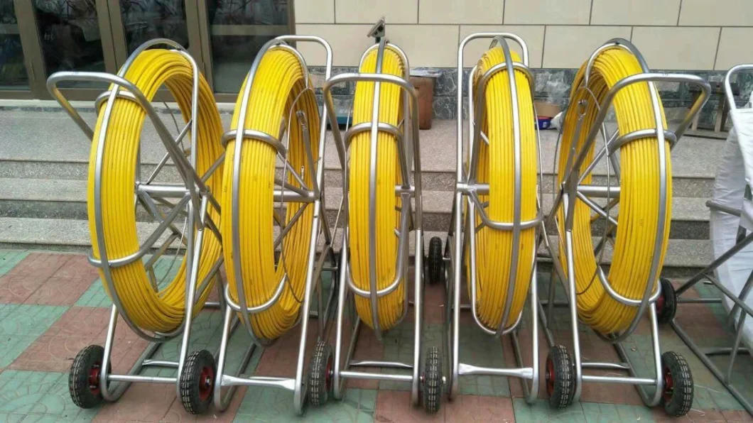 Fiber Optic Cable Push Rod FRP Duct Rodders 6mm Conduit Snake Fiberglass Wire Pulling Copper Tracer Wire Detectable Duct Rodders