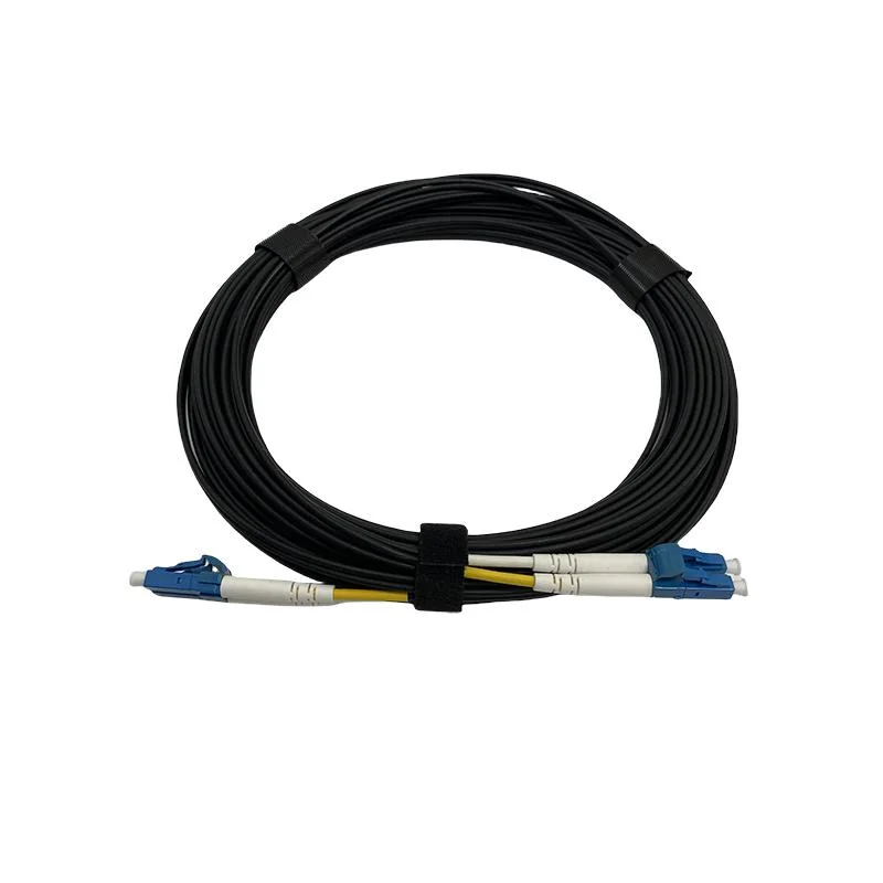 Factory Supplied LC-LC Duplex Armored Optical Fiber Double Cores Fiber Optical Cable