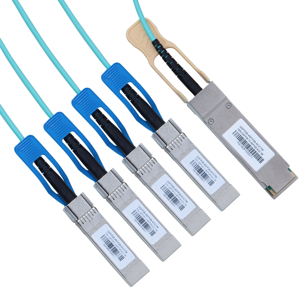 Kolorapus 100g Qsfp28 to 4SFP28 4X25g Ethernet Active Optical Cable Aoc