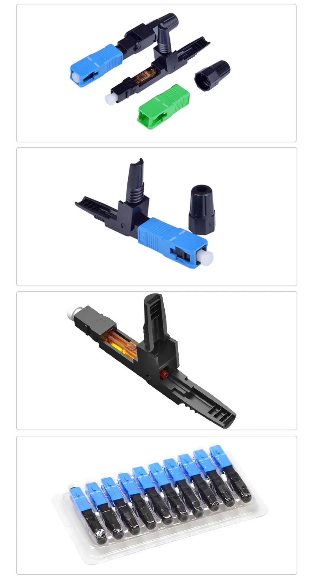 Sc/APC Optical Fiber Fast Connector Fiber Optic Connectors Quickly Assembly Connector